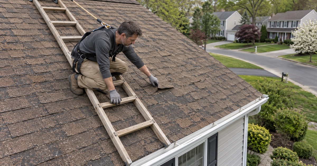 Assessing a failing asphalt roof on a Millstone Township house